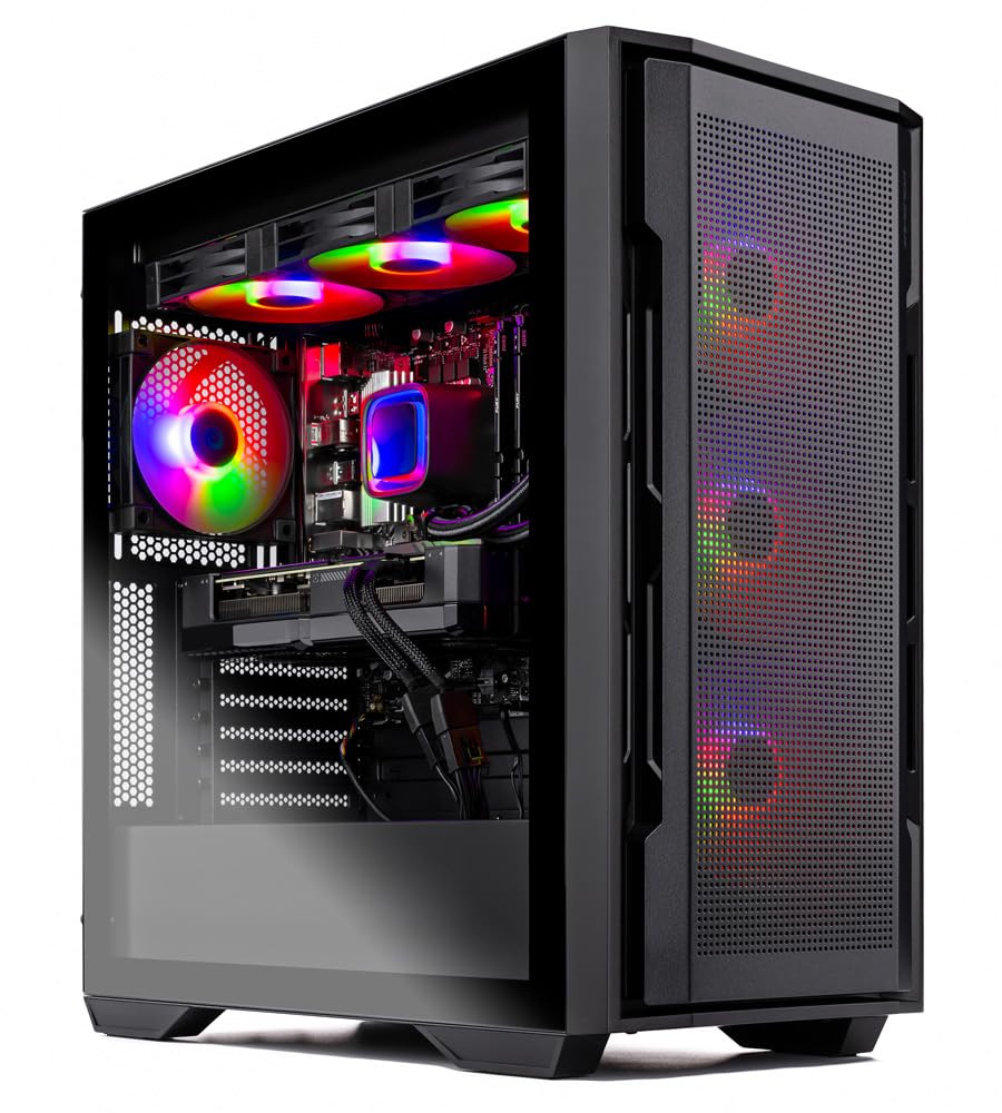 Skytech Gaming Rampage Desktop PC, Intel i7 14700F 2.1 GHz (5.3GHz), AMD RX 9070XT 16GB, 1TB Gen4 NVMe SSD, 32GB DDR5 RAM 5600 RGB, 850W Gold PSU, 360mm ARGB AIO, Wi-Fi, Win 11