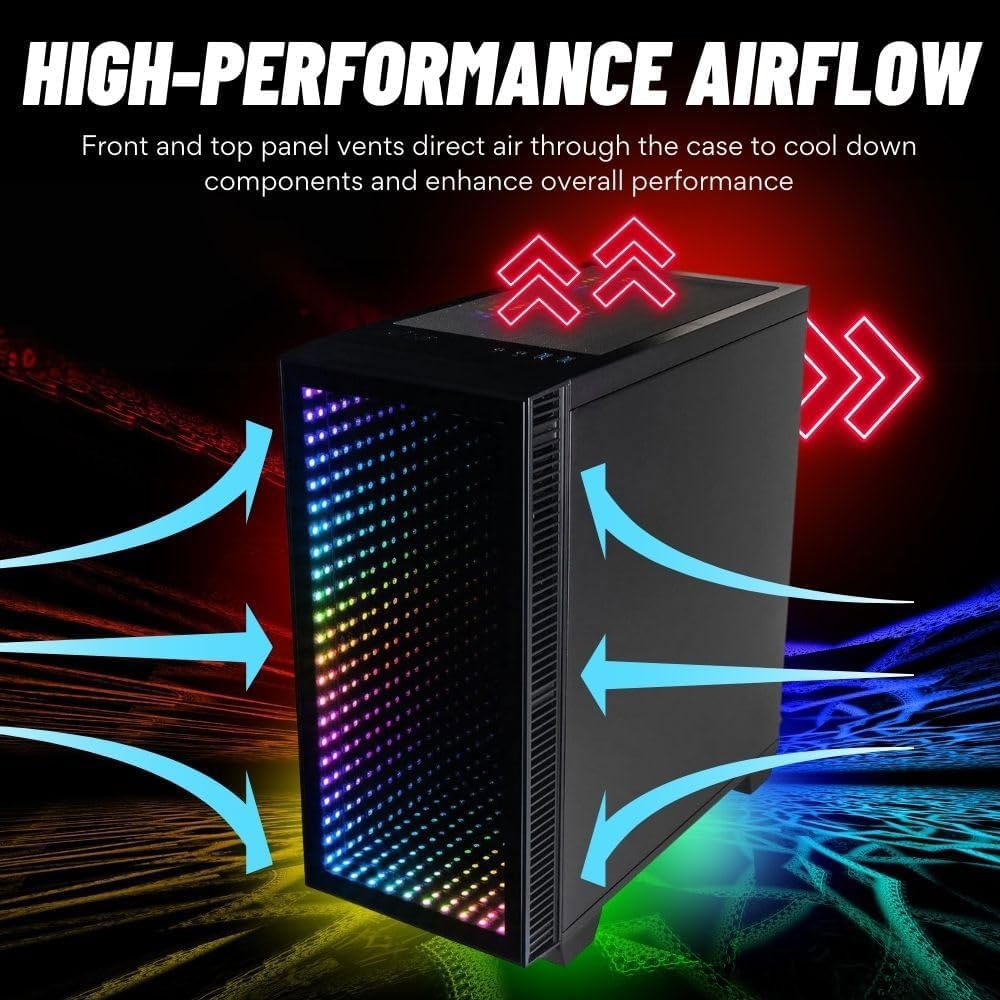 Continuum Micro Gaming Desktop - NVD GeForce RTX 5070 12GB, Intel 20-Core Ultra 7 265KF Processor, 32GB DDR5 RAM, 2TB NVMe SSD, WiFi 6E, Windows 11 Pro - RGB Gamer Computer