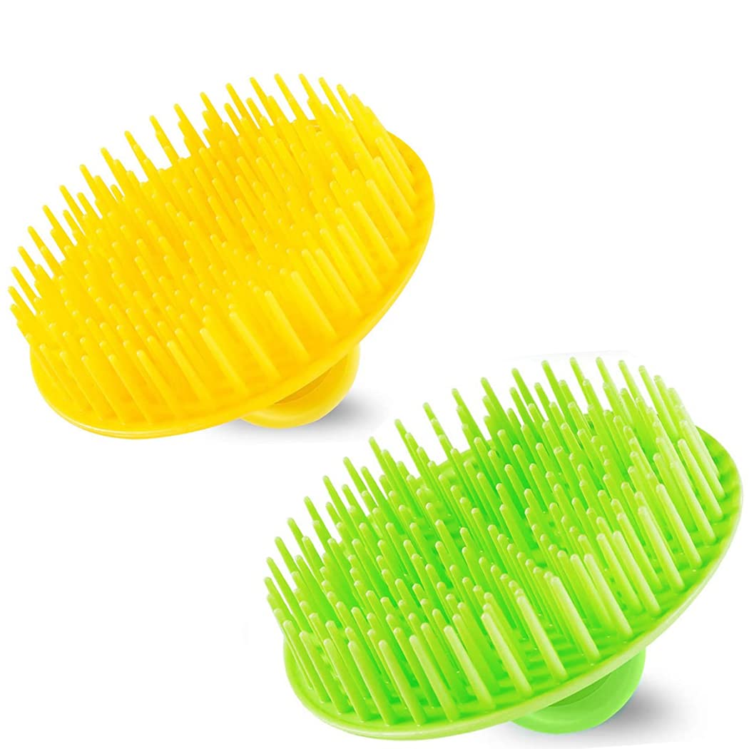 4Pack Hair Scalp Exfoliator Brush Dandruff Cleaning brush, Flexible Scalp Massager, Shower Shampoo Brush for Home, Office, Travel and Pets