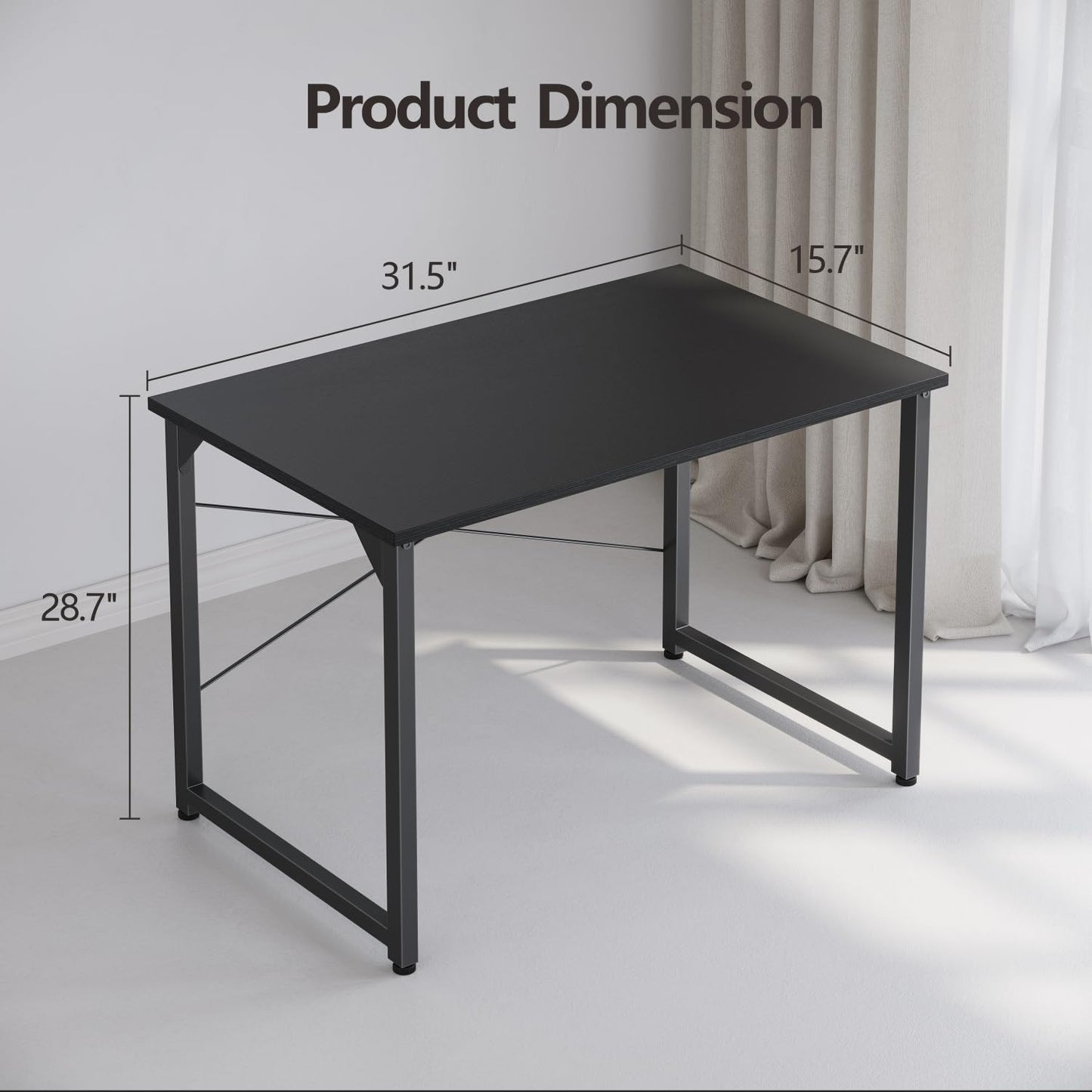 Cubiker Small Computer Desk, 32 inch Home Office Kids Desk for Bedroom and Small Spaces, Modern Simple Cheap Table for Studying, Writing, Working, Dark Black