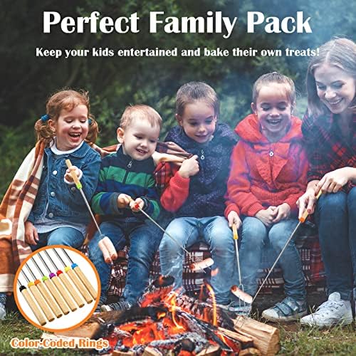 32 Inch Marshmallow Roasting Sticks Bulk, Smores Skewers for Fire Pit Kit, Hot Dog Camping Skewers Accessories Campfire Marshmellow Extendable Forks Bbq Tools Smores Sticks(20 Pack)