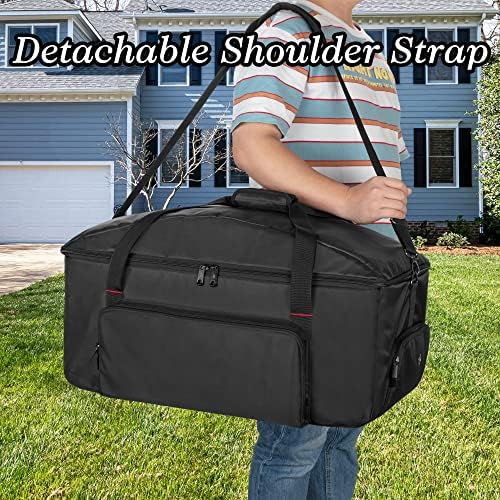 samdew Barbecue Grill Cover Compatible with Weber Q1400 Electric Grill, Outdoor Grill Storage Carry Bag Compatible with Weber Q1000 Q1200 Propane Gas Grill, Bag Only