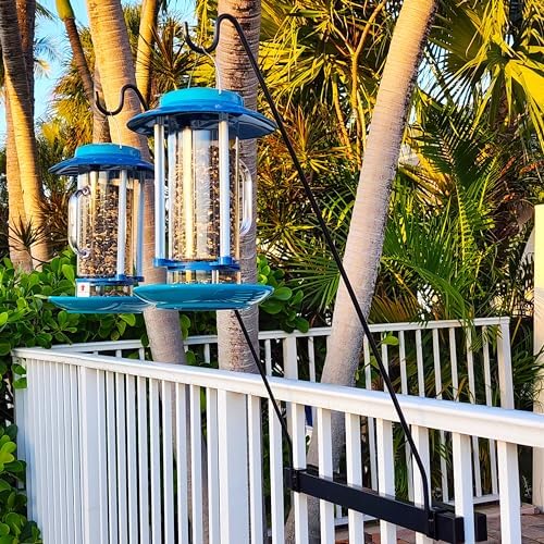 Long Hook Kits Ideal for Bird Feeders, Lighter Flower Baskets, Chimes, etc. for Vertical Spindled Deck Railings Only ((2) 34" on a 24" Mount)