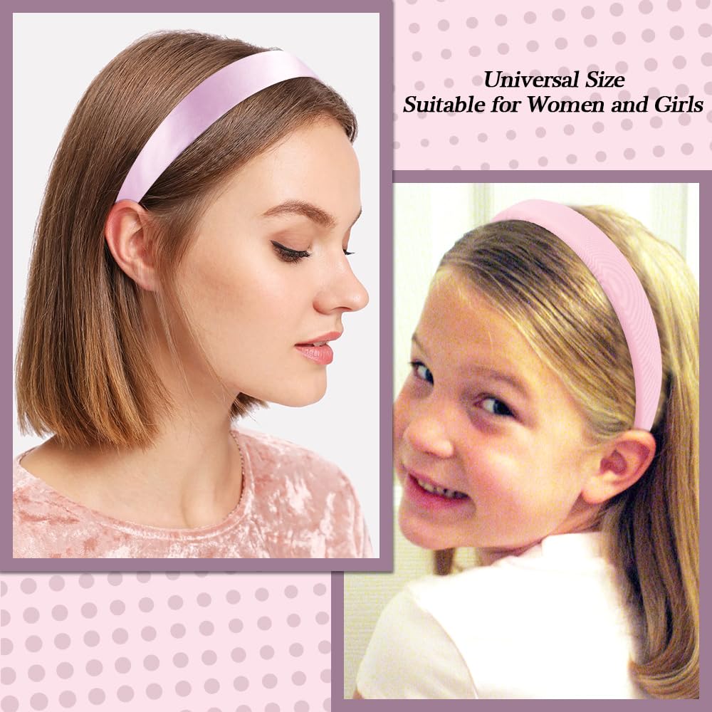 AHONEY 7 Pack Pink Headbands for Girls Women Headbands Trendy Non Slip Hairbands Cute Hair Accessories Multi-style Headband Pack Diademas Para Mujer (Pink)