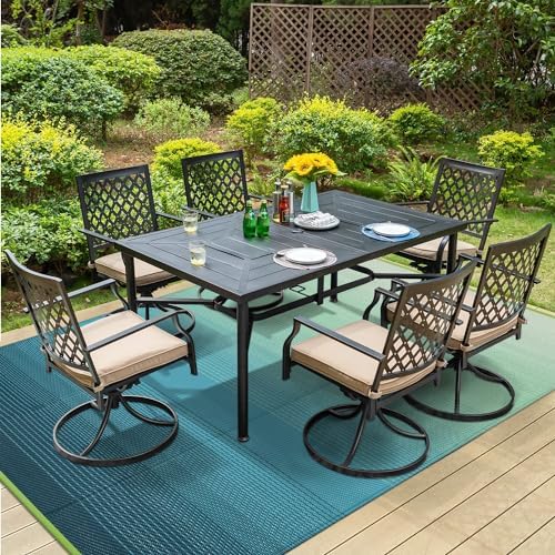 Anidaroel 8x10ft Ombre Outdoor Rug for Patios Clearance, Waterproof Camping Rug for Outside RV, Reversible Plastic Straw Outside Rugs, Large Outdoor Area Rug for Camper, Picnic(Blue&Green,8'x10')