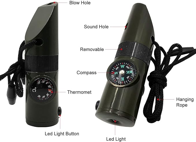 Emergency Whistle with Lanyard Safety Whistle Camping Hike Rescue Signal Survival Whistle