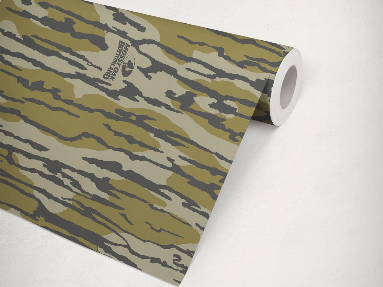 Mossy Oak Matte Camo Roll Hunting Patterns, Self-Adhesive Vinyl Wrap, DIY (24"x12", Original Bottomland)