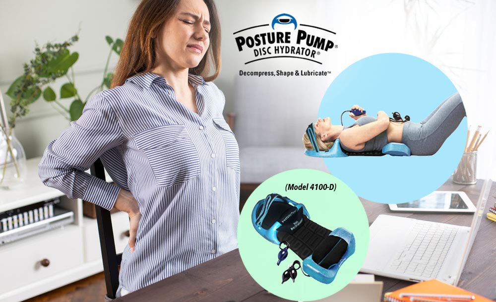 Posture Pump® Dual Deluxe Neck & Back Exercising Cervical Spine Hydrator Pump | Relieves Neck, Upper Back, & Low Back Pain Stiffness | Tech Neck Relief Posture Control (Dual Full Spine Model 4100-D)