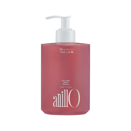 ANILLO Rosy Night Repair Shampoo – Anti-Dandruff & Damage Repair with Damask Rose Water & Ceramide – Color Safe, Silicone & Sulfate Free (15.22 fl. Oz)