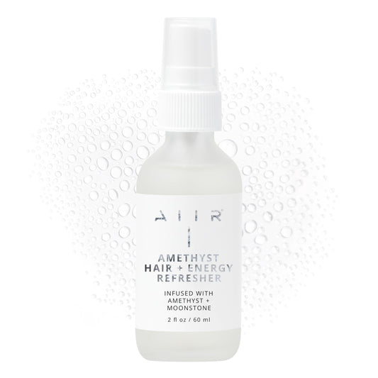 AIIR Amethyst Hair + Energy Refresher - 2 Fl Oz Crystal Infused Room and Hair Mist with Rose Water for Positive Energy Cleansing