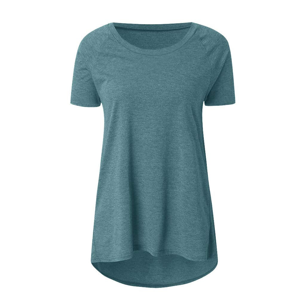 Aniywn Women's Plus Size Sweatshirt Tops Ladies Baggy Short/Long Sleeve Thin Solid/Printing Pullover Blouse T Shirts
