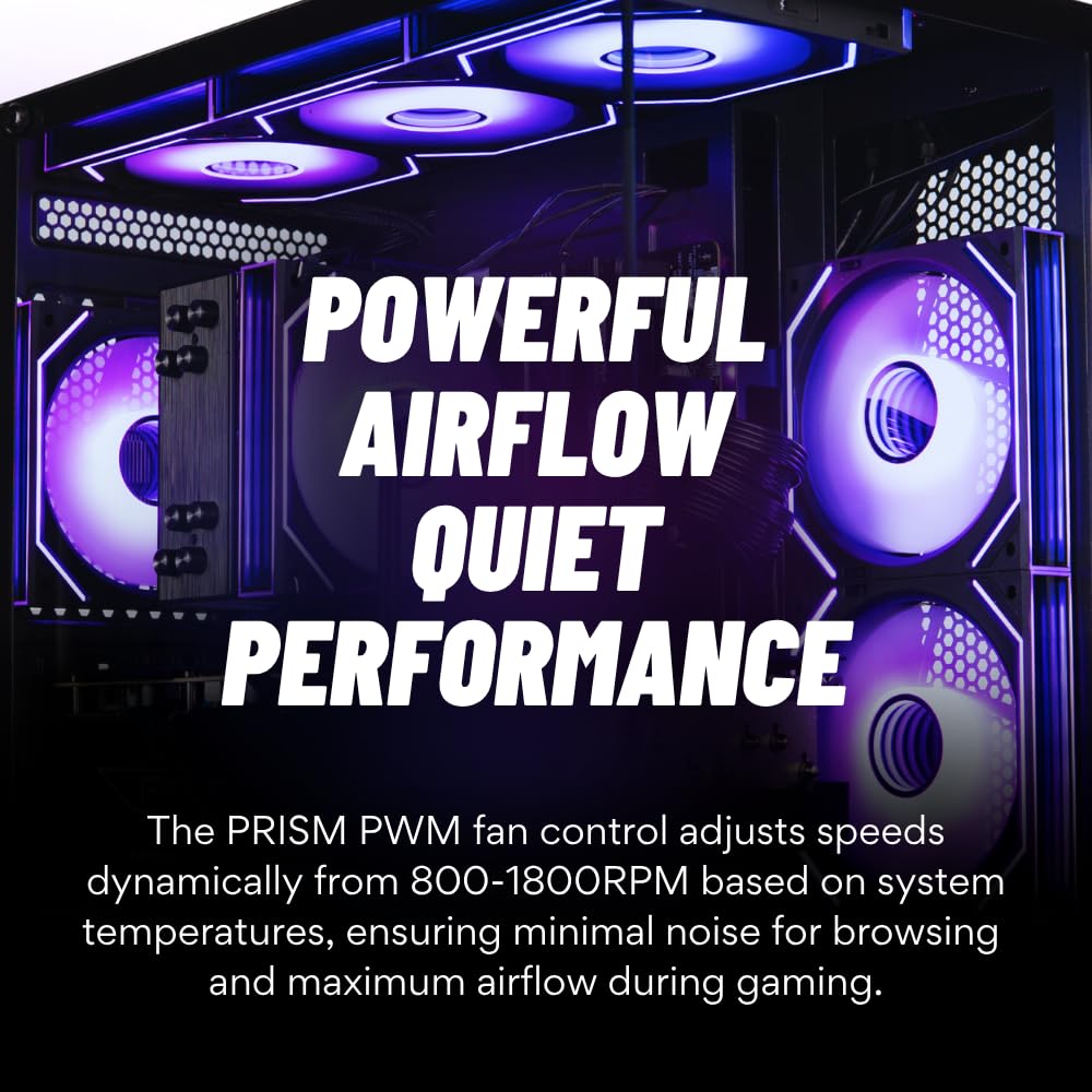 Panorama Gaming Desktop PC (NVD RTX 5060Ti, AMD Ryzen 7 5700X Processor, 32GB DDR4 RAM, 2TB NVMe M.2 SSD, WiFi 6E + BT, HDMI + DP, KB&M, Windows 11 Pro Best 2025 RGB Prebuilt Tower Computer for Gamers