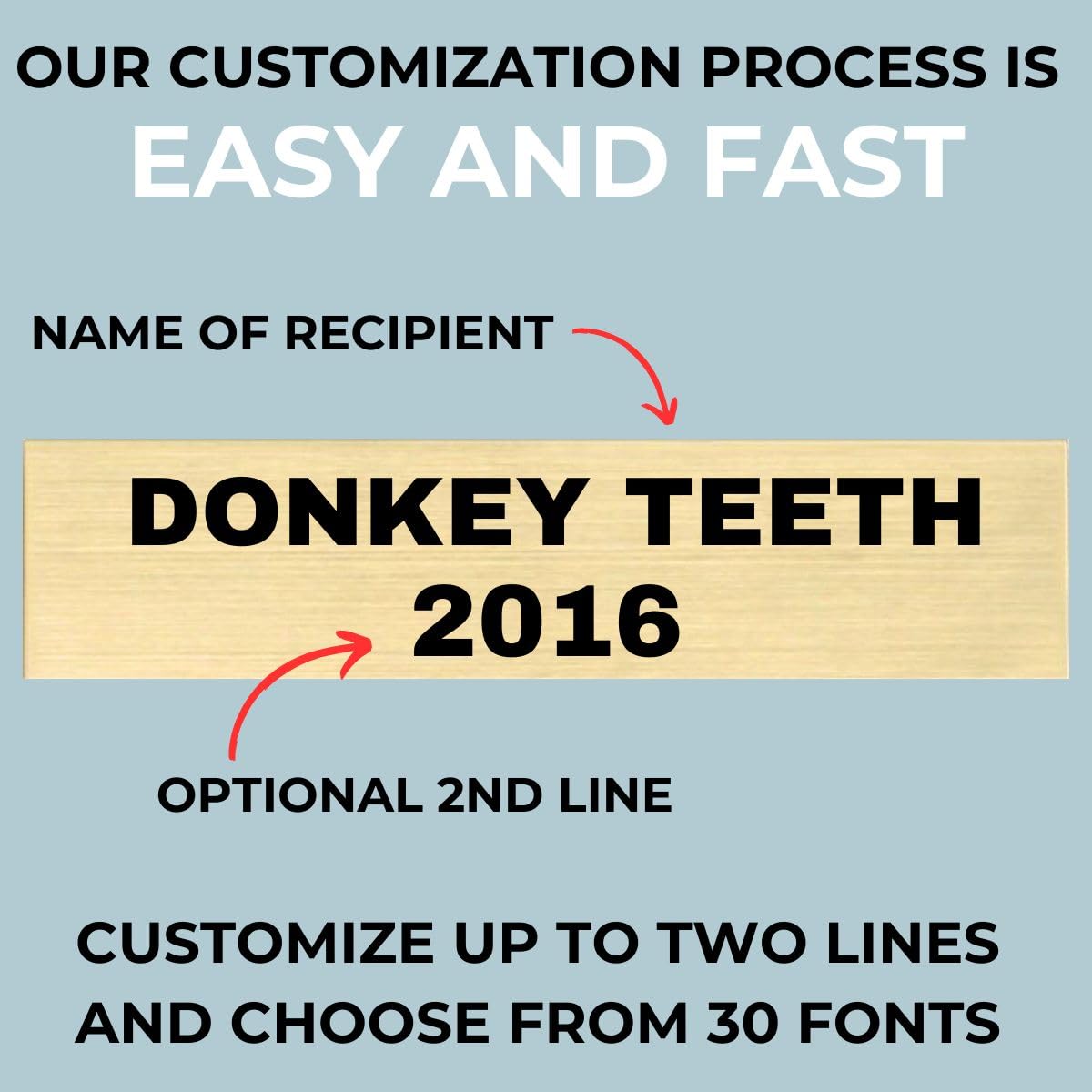 Alpha Awards Laser Engraved Name Plate for Large Goat Trophy-Traveling Perpetual Award-Custom Text- Personalized Engraving (1 Extra Name Plate)