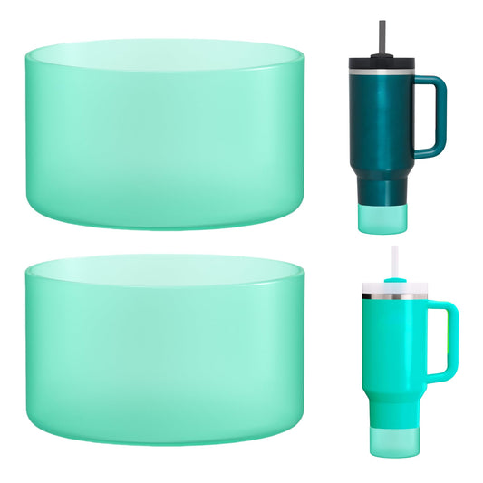 LONPARRY 2-Pack Stanley Cup Silicone Boot for Stanley Tumbler IceFlow 40oz Rubber Bottom Sleeve Protector for Stanley Owala Hydro Flask Tumbler 40oz Car Travel Cup Bottle Bottom (Mint Green)