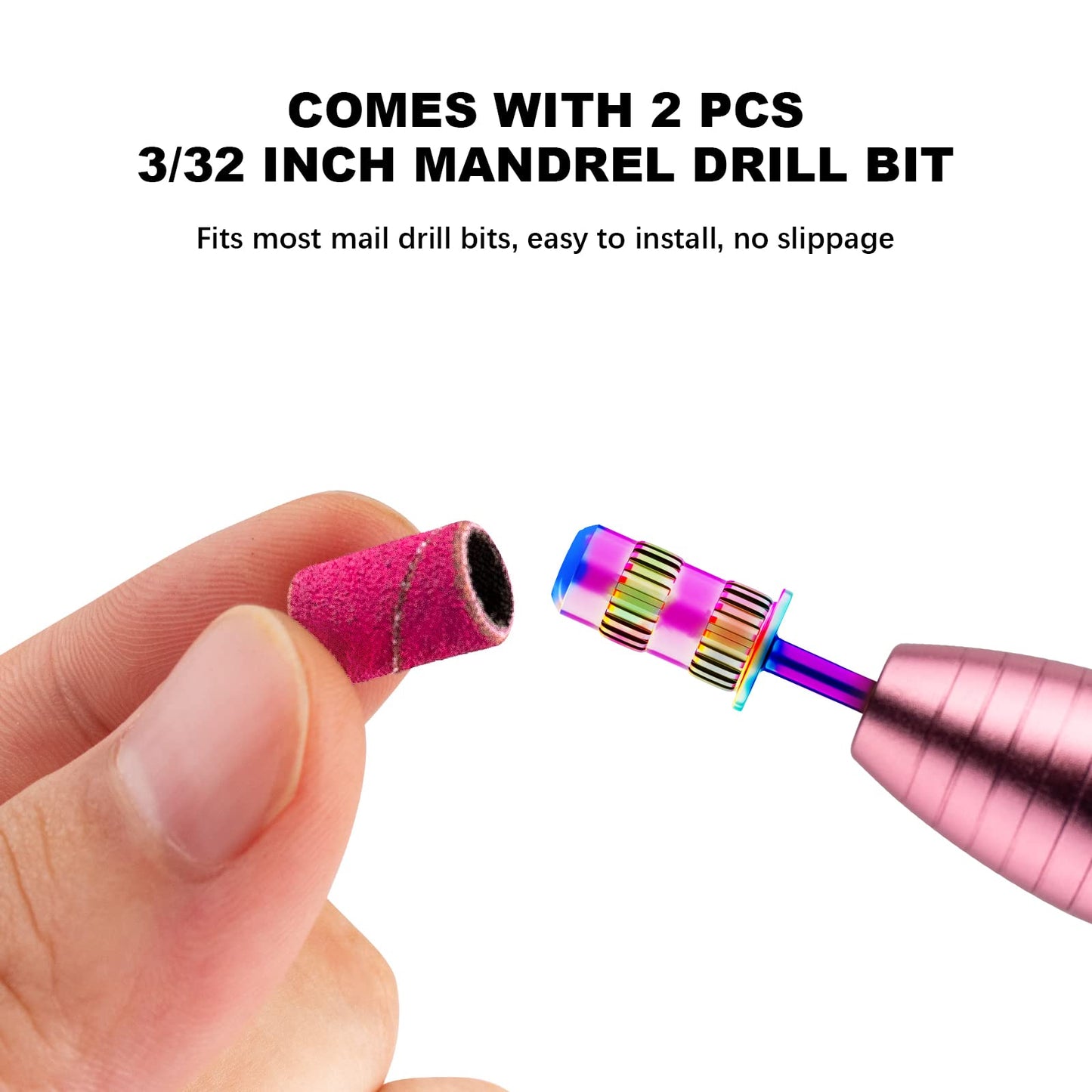 Difenni Sanding Bands for Nail Drill Sanding Bands Nail Drill Bits 210 Pcs Sanding Bands Coarse Fine #80#150#240 with 3/32" Mandrel Bit Boxed for Electric Nail Drill Nail