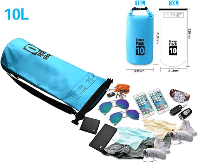 Dry Sack/Floating Waterproof Bag 2L/5L/10L/20L/30L for Boating, Kayaking, Hiking, Snowboarding, Camping, Rafting, Fishing and Backpacking