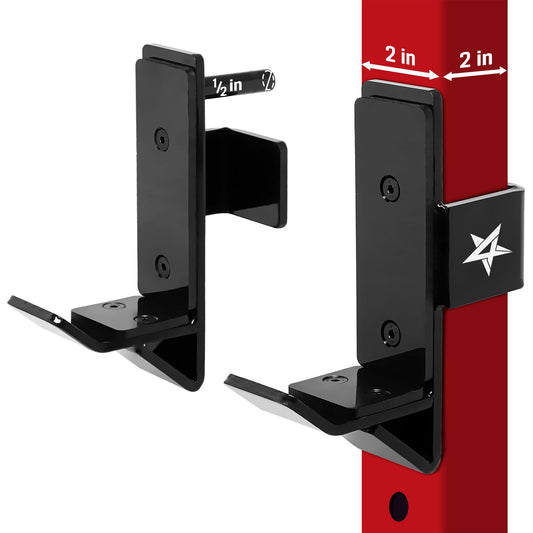 Yes4All Alloy Steel J-Hook 2 * 2, Hole 1/2 Power Rack Attachments - Capacity 1,000 lbs for Squat Rack for Home Gym