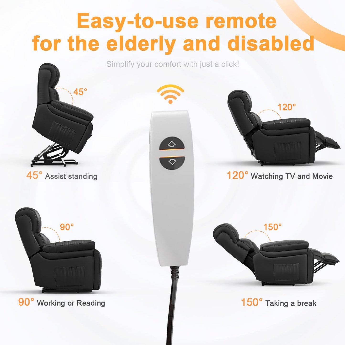 YONISEE Oversized Lift Chairs Recliner for Elderly with Massage and Heat, Overstuffed Wide Recliners, Recliner Chairs for Adults, Heavy Duty and Safety Motion with 2 Concealed Cup Holders, USB Ports