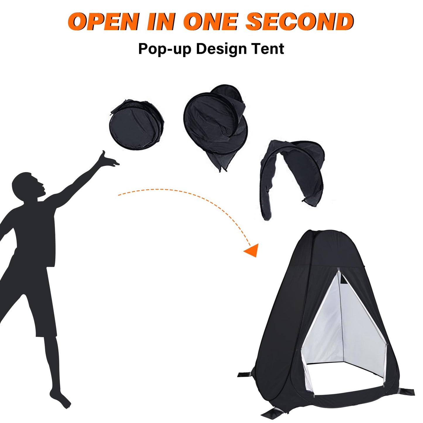 anngrowy Shower Privacy Tent, 7FT Extra Large Pop Up Toilet Tent, Portable Outdoor Bathroom Shower Enclosure, Privacy Shelter for Changing Camping Hiking Beach Dressing, Fishing, UPF50+