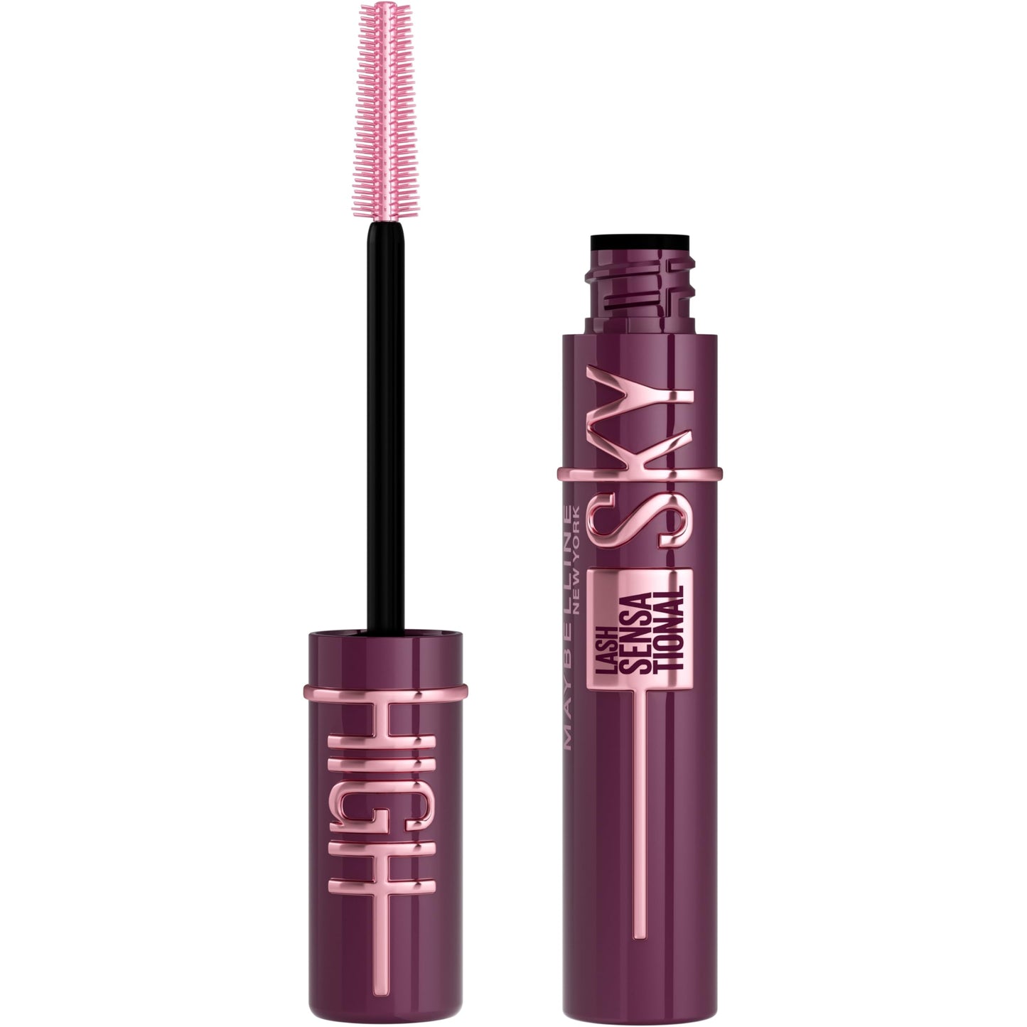 Maybelline Lash Sensational Sky High Mascara Makeup, Volumizing, Lengthening, Defining, Curling, Multiplying, Buildable, Washable Formula, Burgundy Haze, 1 Count