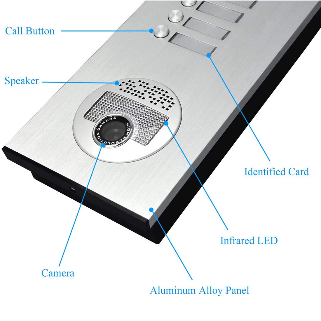 AMOCAM 3 Units Apartment Video Intercom System, 7 Inch Monitor Wired Video Doorbell Door Phone Kits, Indoor Outdoor IR Camera, ID Keyfob Unlock, Monitoring, 3-Monitors for Home Apartment