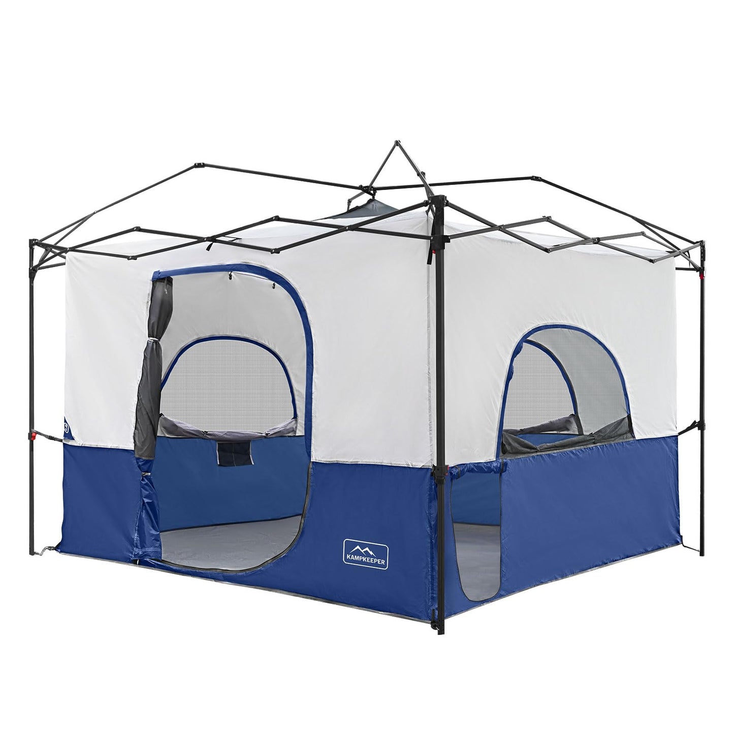 KAMPKEEPER Camping Inner Tent, Converts 10'x10' Straight Leg Pop Up Canopy into Camping Tent, with 1 Dog Hole–Fully Vented Roof(Canopy & Frame NOT Included), Navy Blue