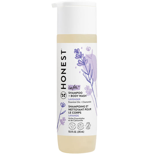 The Honest Company 2-in-1 Cleansing Shampoo + Body Wash | Gentle for Baby | Naturally Derived, Tear-free, Hypoallergenic | Lavender Calm, 10 fl oz