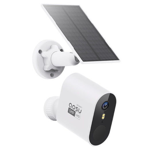 AOSU 3K/5MP Solar Add-on Cam, Requires SolarCam/WirelessCam System's Homebase, Up to 4 Cameras Can be Connected to 1 Homebase