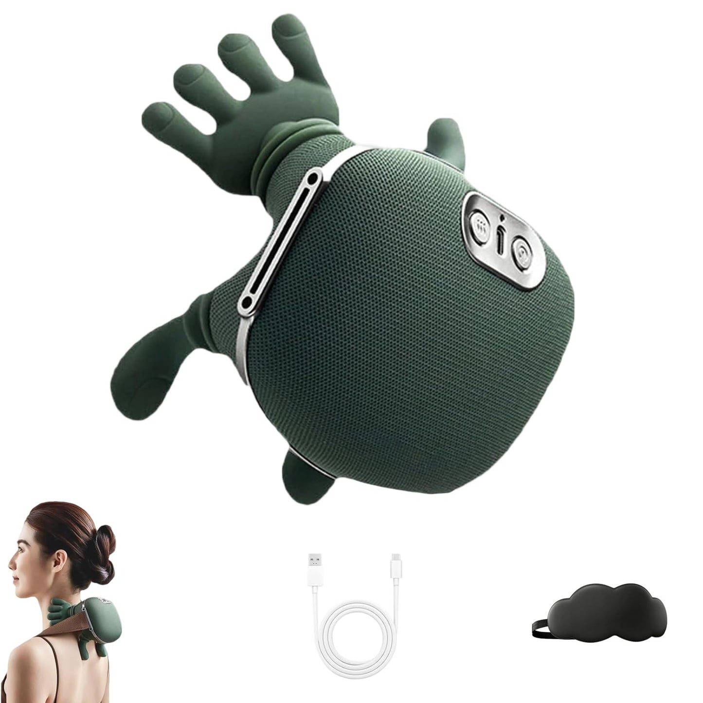 Airlandolists Hand Shoulder and Neck Massager, Siaasoo Massage Master for Shoulder, with Heat Kneading, Electric Shiatsu Back Massage, for Shoulders, Leg (1 Pcs)