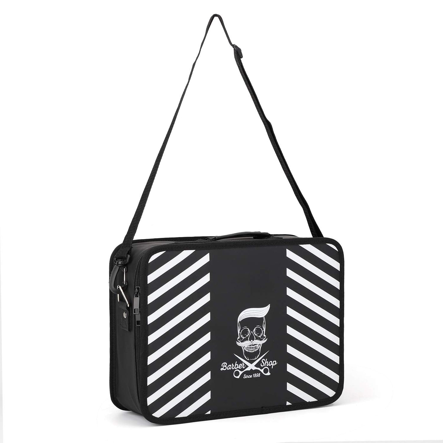 Segbeauty Barber Tool Case with Shoulder Strap, Large 10.8 x 14.6 x 4.3 in Hair Styling Travel Bag, Professional Salon Hair Cutting Grooming Kit Storage Organizer for Hair Dryer, Clippers, Scissors