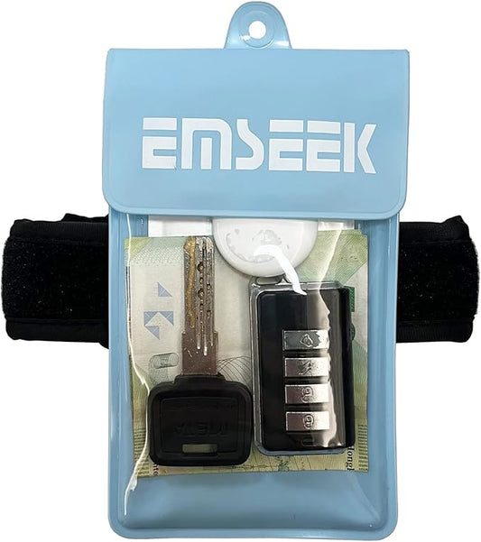 Armband Waterproof wallet Floating Surf Car Key Fob Case Beach dry bag ankle Waterproof Pouch Holder For GPS Key Money Credit Vaccine Card Driver License ID Badge (Blue)