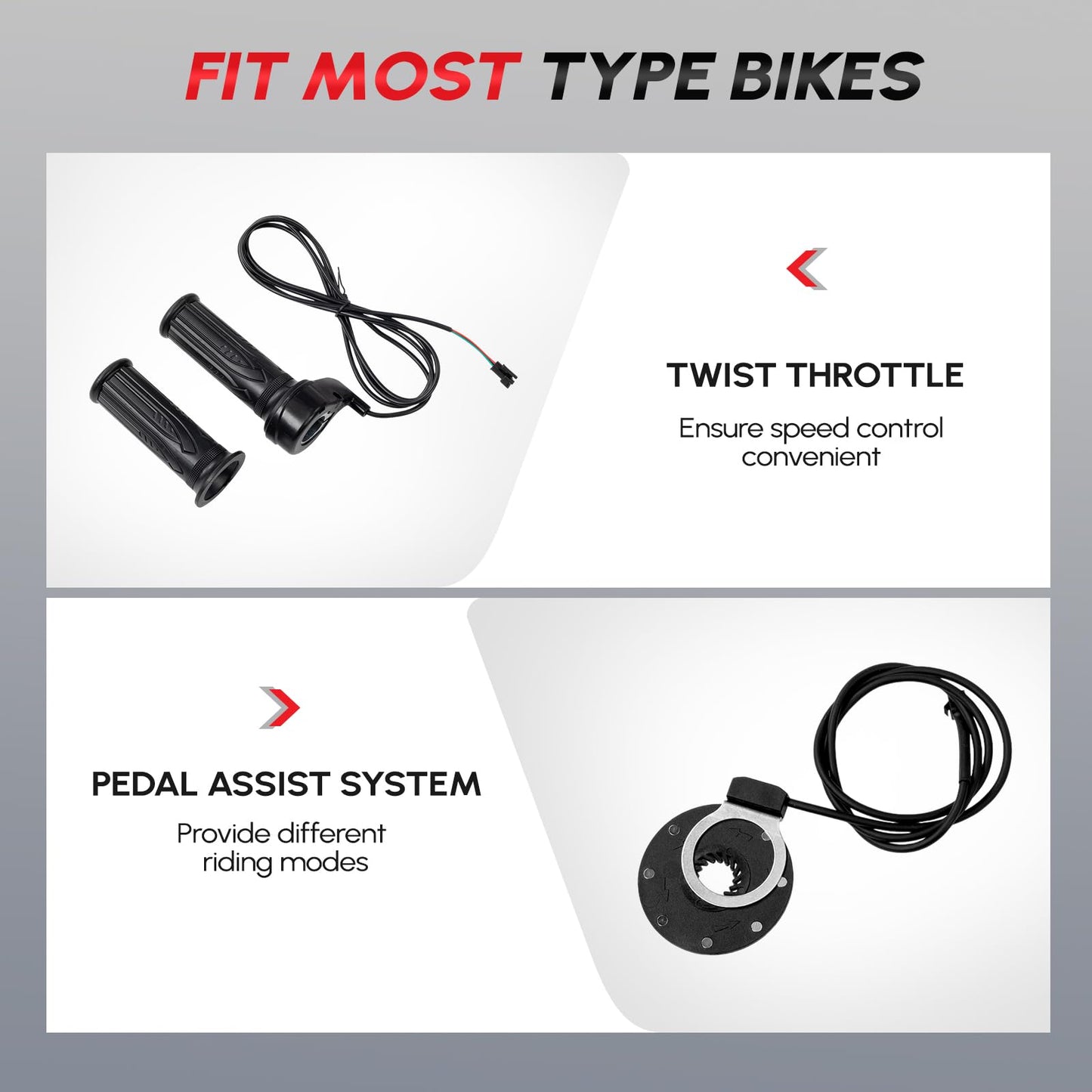 PEXMOR Electric Bike Conversion Kit, 48V 1200W E-Bike Conversion Kit, 26" Rear Wheel Ebike Hub Motor Kit Upgrade 3 Mode Controller w/PAS/LCD Display/Twist Throttle Electric Bicycle Ebike Kit