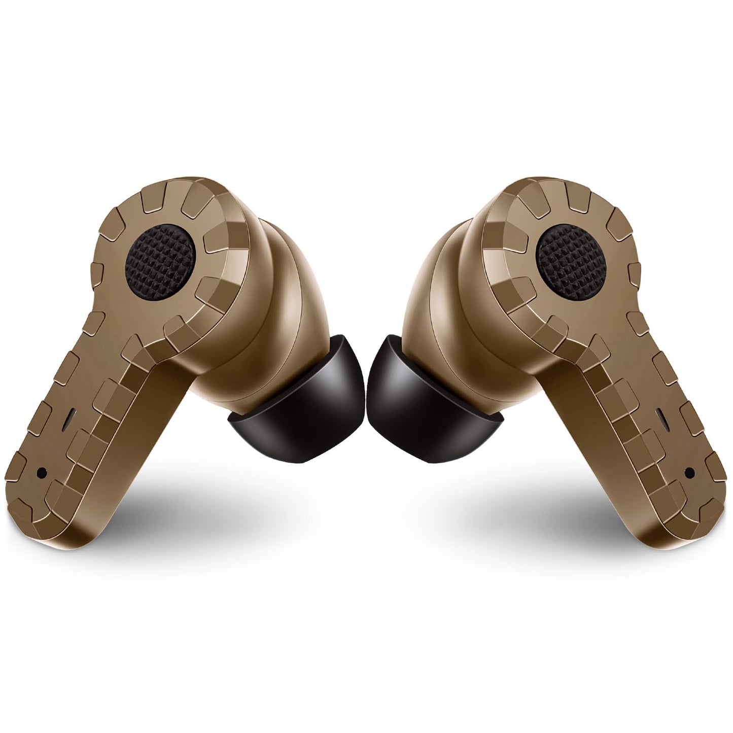 ARM NEXT Electronic Bluetooth Sound Suppression Ear Hearing Protection, NRR 27dB Wireless Earplug with Rechargeable Case, in-Ear Gun Sound Amplification Earbud for Shooting, Hunting and Range (Brown)