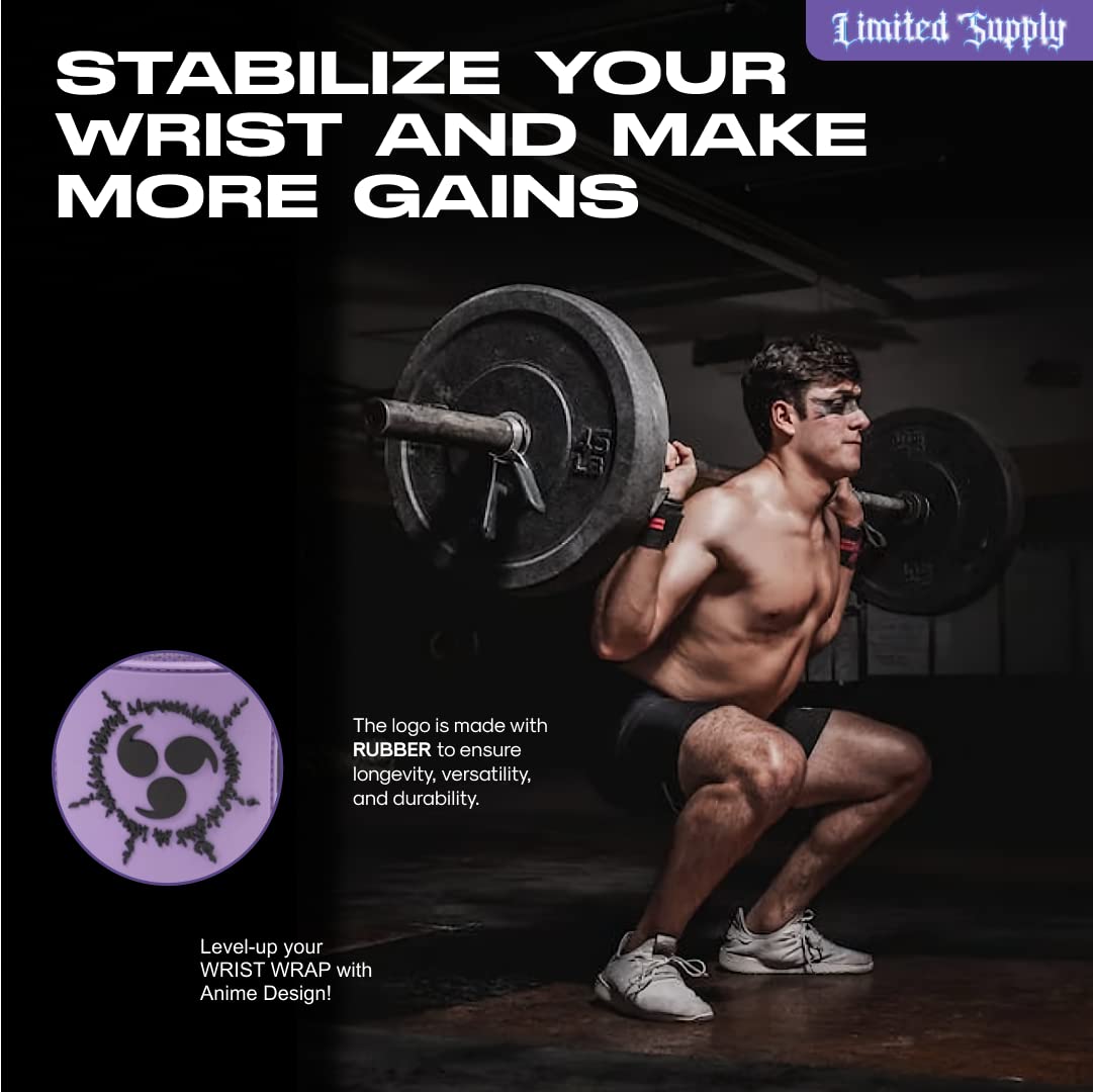 Anime Wrist Wraps Lifting Straps 24" for Men and Women - 1 Pair Each, Gym Accessories Support Weightlifting, Powerlifting, Strength Training, and Improve Workout (CM2)