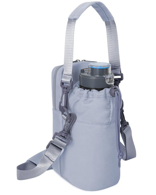Wandering Nature Water Bottle Holder with Strap 32oz Insulated Water Bottle Carrier Sling Bag with Phone Pocket Water Bottle Pouch for Hiking Walking, Blue (Patent Pending)