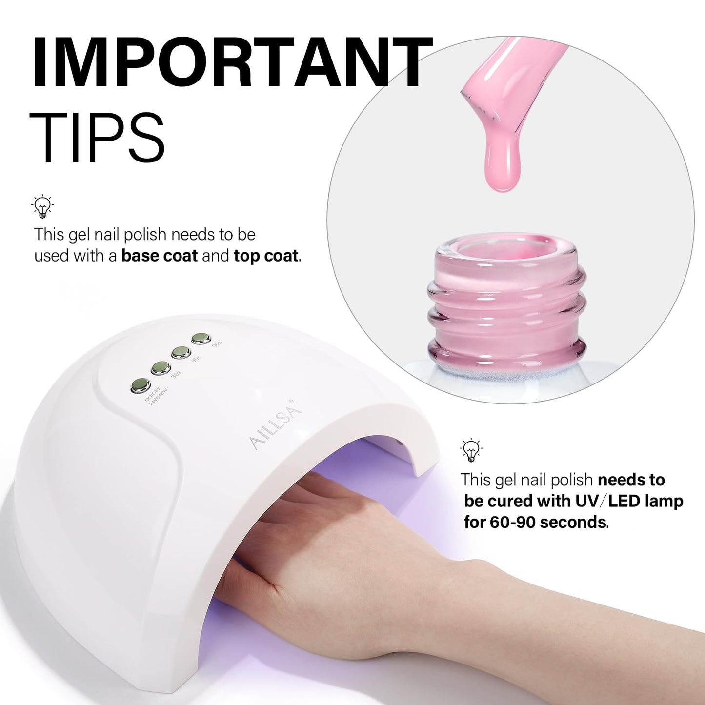 AILLSA Light Baby Pink Gel Nail Polish Pastel Macaron Gel Polish Bright Spring Summer Colors Cotton Candy Gel Soak Off U V for French Nail Manicure Salon DIY Holiday Gifts 0.5 Fl Oz GB81