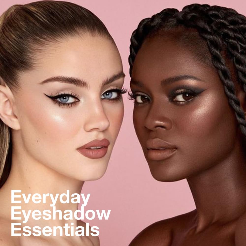 10 Colors Nude Brown Pink Matte Shimmer Eyeshadow Palette for Eye Makeup,High Pigmented Tan Black Eye Shadow Primers Powder Palet de sombras de ojos