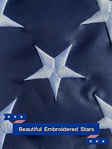 American Flag 3x5 Pole Sleeve Embroidered Stars,Sewn Stripes,UV Protected,heavy duty Durable Polyester USA US Outdoor Indoor Flags Banner Style (Pole NOT Included)