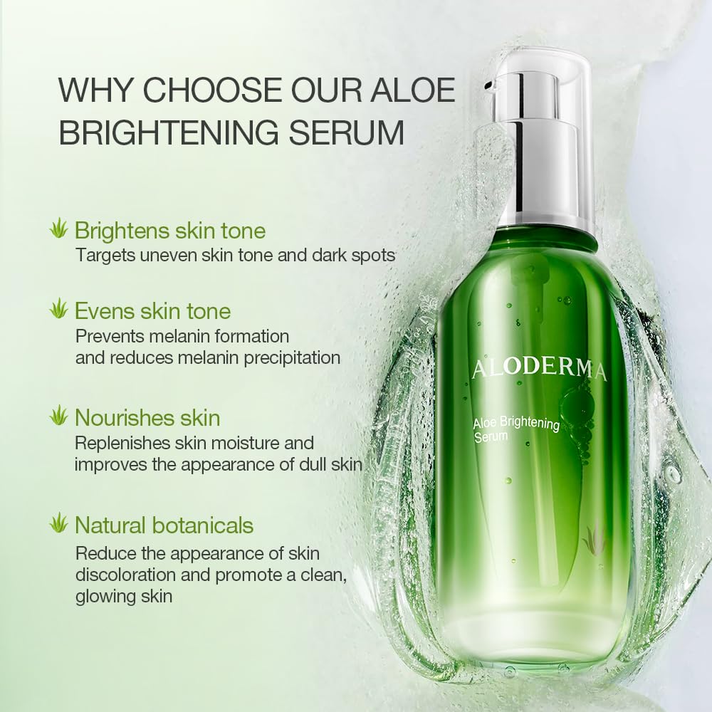 Aloderma Signature Aloe Brightening Set - 6 Pieces - Gel, Cleanser, Toner, Serum x2pcs, Cream