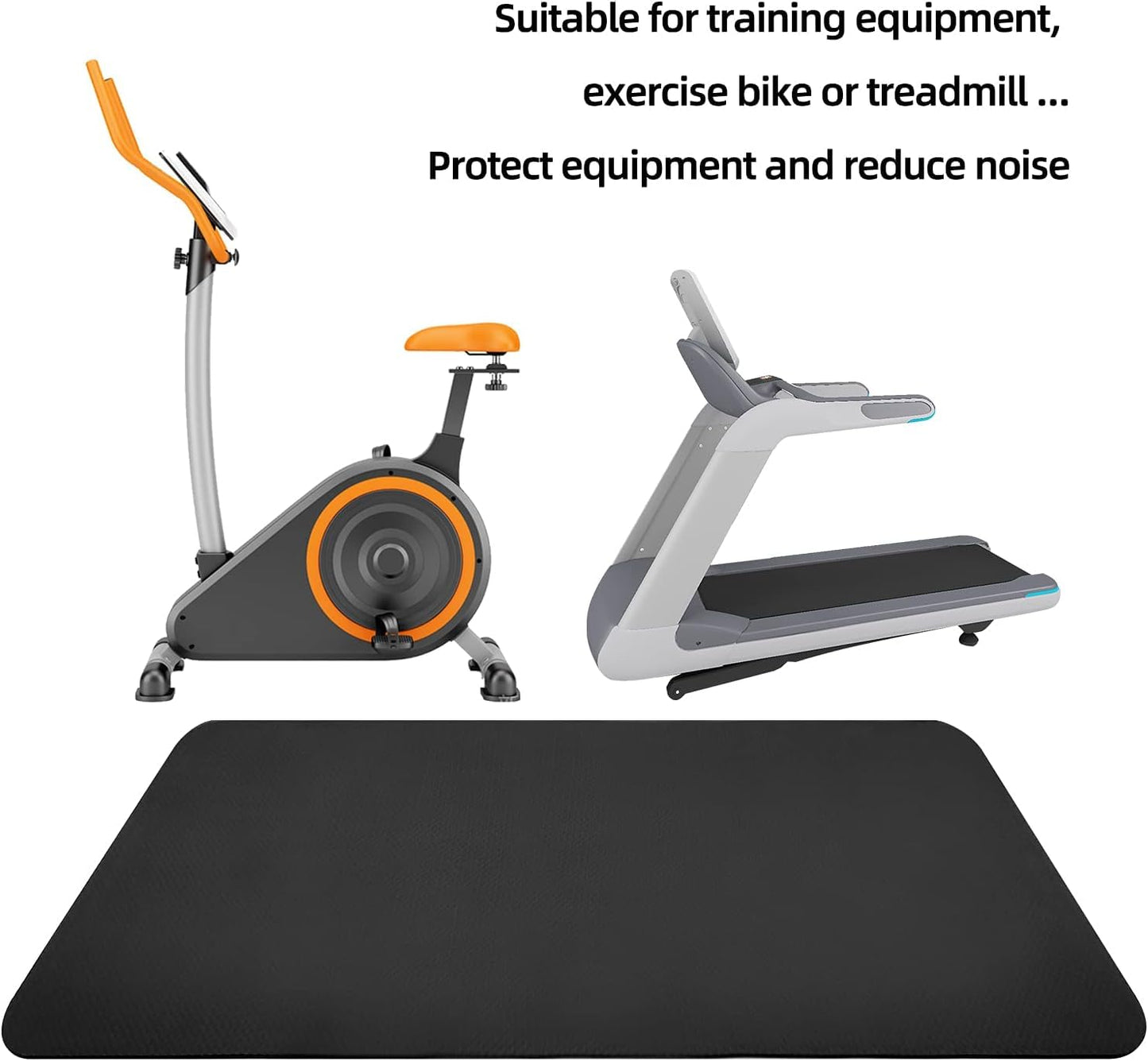 Protective Treadmill & Stationary Bike Mat - Waterproof, Suitable for Hardwood & Carpet, Ideal for Exercise & Jump Rope Use (Large - 75" X 32")