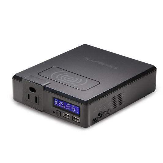 ALLPOWERS 200W Portable Power Station (Peak 240W), 154Wh Outdoor Solar Generator with Wireless Charging, 5 Outputs, 1.5 Hour Fast Charging, for Camping, Emergency, RVs, Home