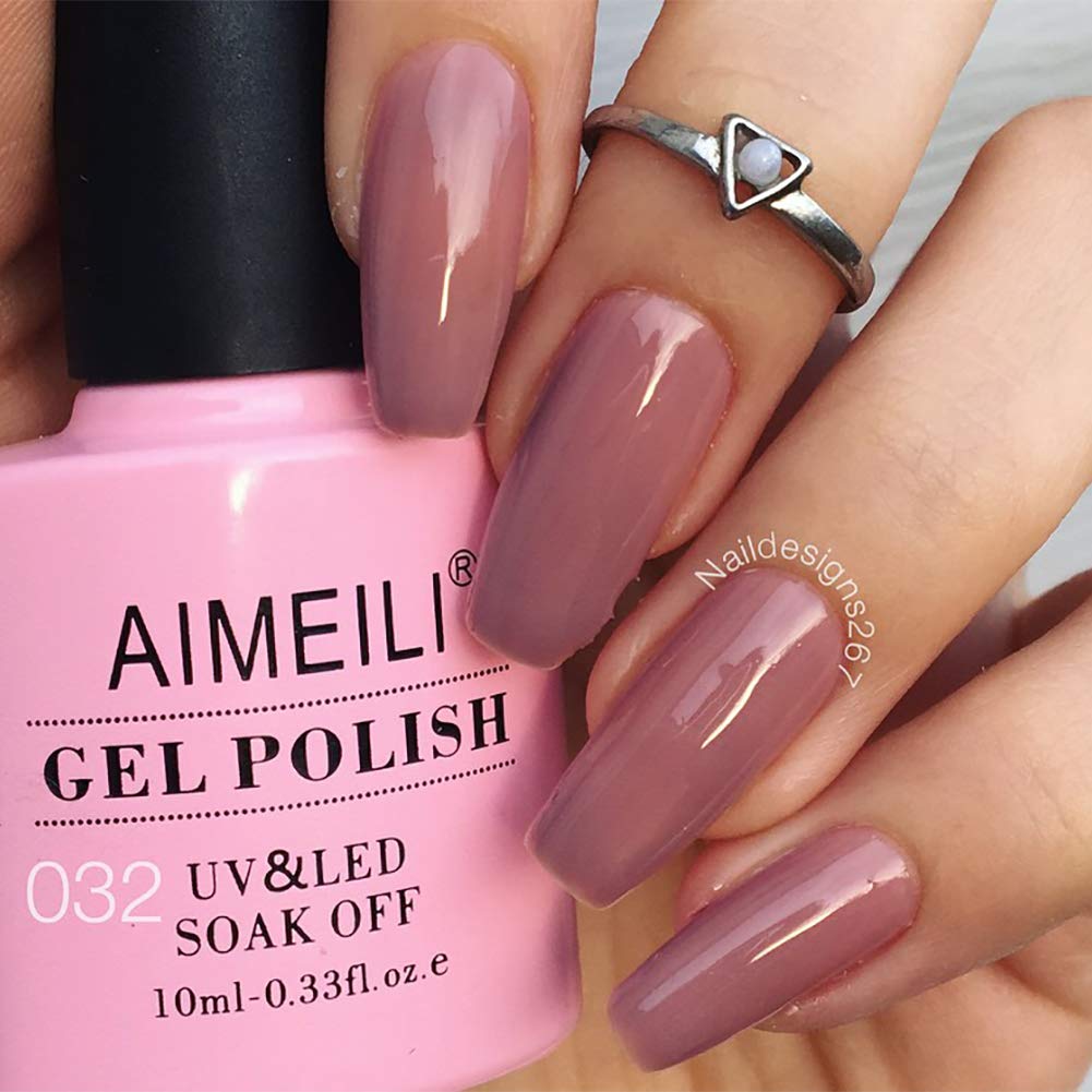 AIMEILI Soak Off U V LED Nude Gel Nail Polish - Eur So Chic (032) 10ml