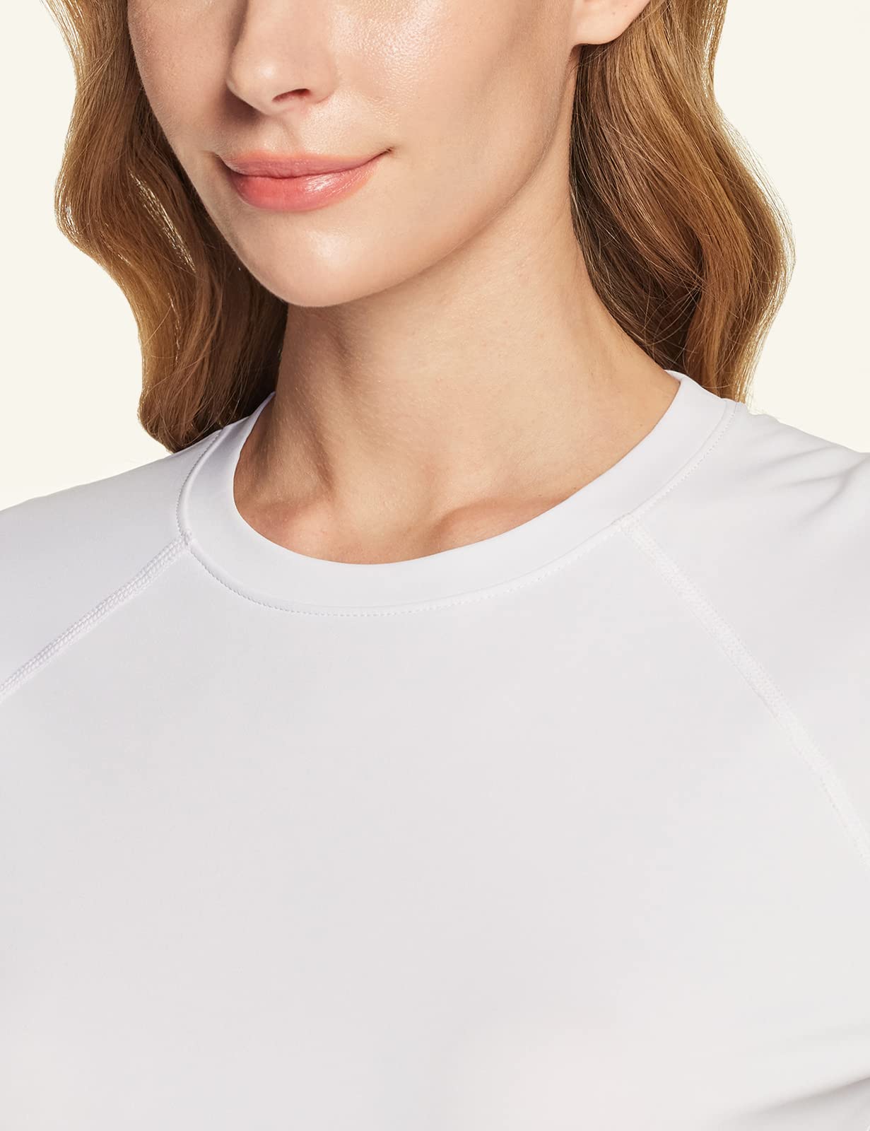 TSLA Women's UPF 50+ Long Sleeve Rash Guard Swim Shirts, UV Protection Sun Shirts, Regular-Fit Quick Dry Water Shirts, Sun Block Long White, X-Large