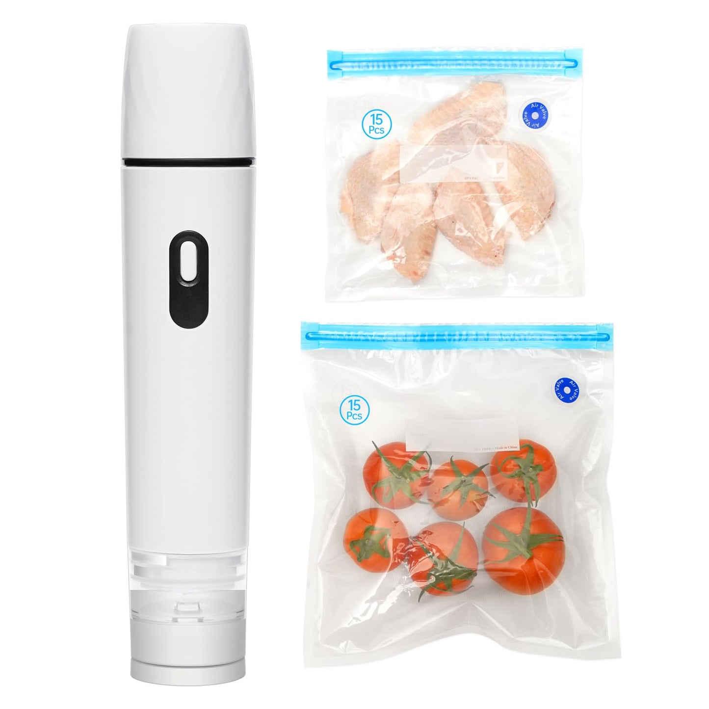 Vacuum Sealer for Food, Handheld Compact Vacuum Sealer Machine with 30 Reusable Vacuum Sealing Bags for 7X Fresh & Save food