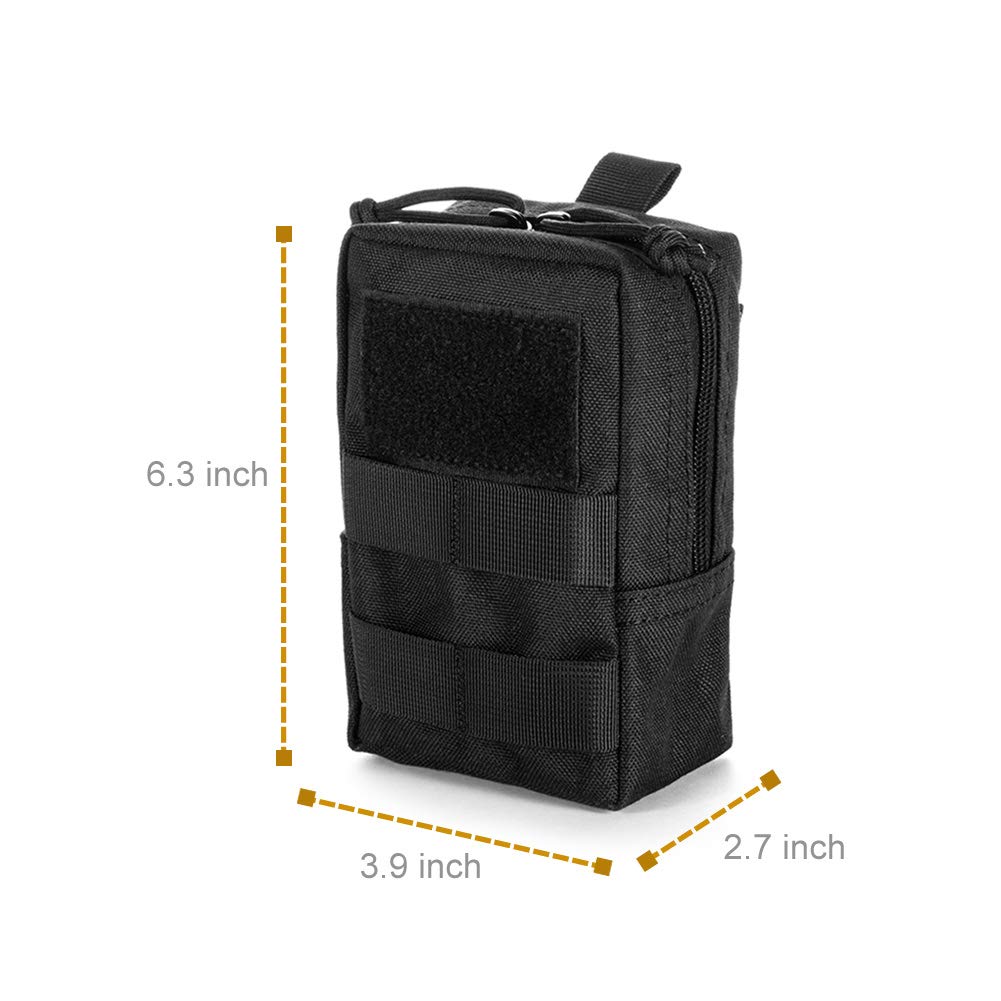 Upgraded Sports Water Bottles Pouch Bag, Tactical Drawstring Molle Water Bottle Holder Tactical Pouches, Travel Mesh Water Bottle Bag Tactical Hydration Carrier (Black_WaterPouch-Small Pouch)