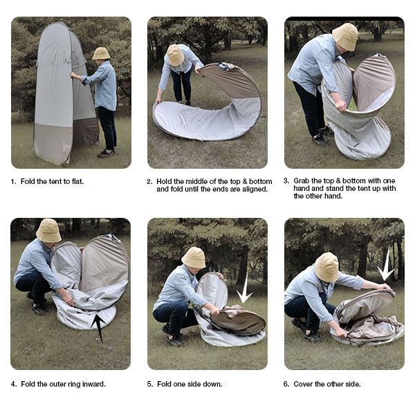 TRIPTIPS Pop Up Shower Tent with Floor Changing Tent with Mesh Window Camping Shower Tent 6.9 FT Privacy Tent for Portable Toilet Outdoor Portable Dressing Room, Removable Rain Cover/UPF 50+