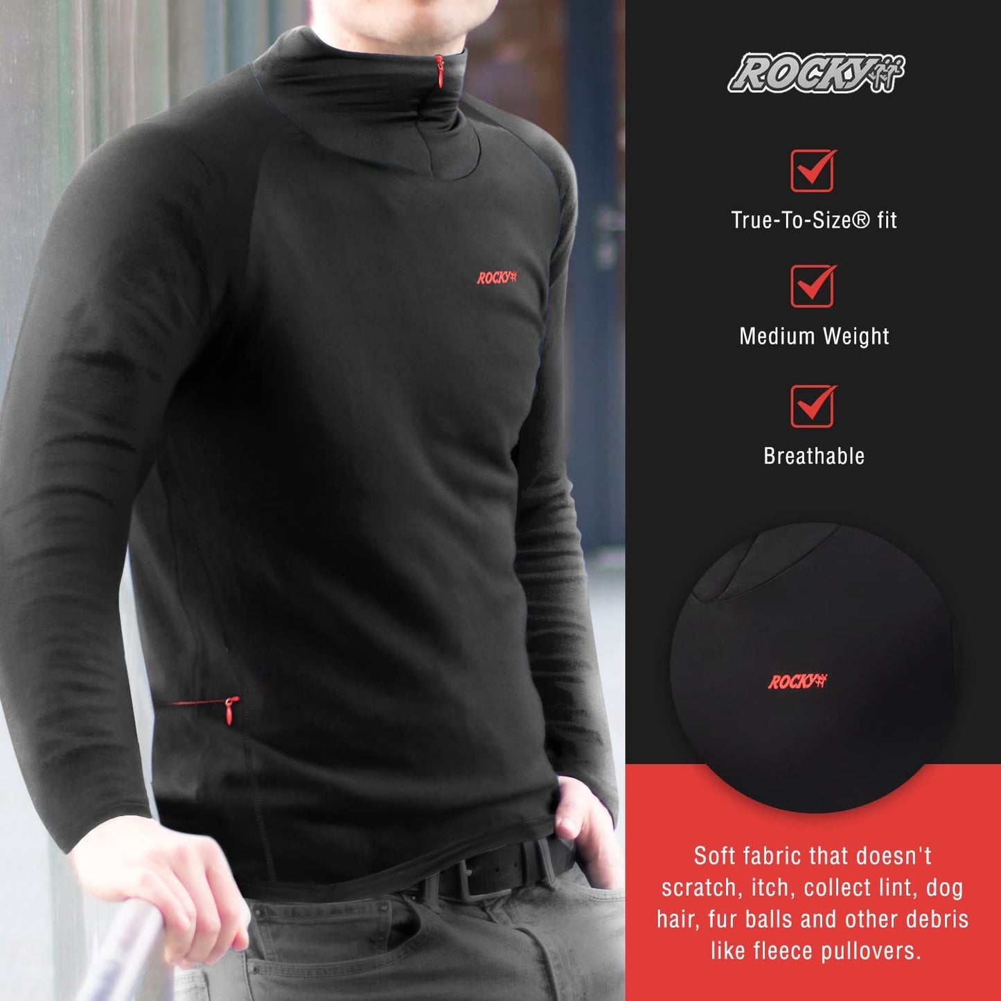 1/4 Zip Pullover - Men's Cadet Collar Comfy Thermal Long Sleeve Shirt - Turtleneck to V-Neck Convertible (Mock Neck - White - XX-Large)