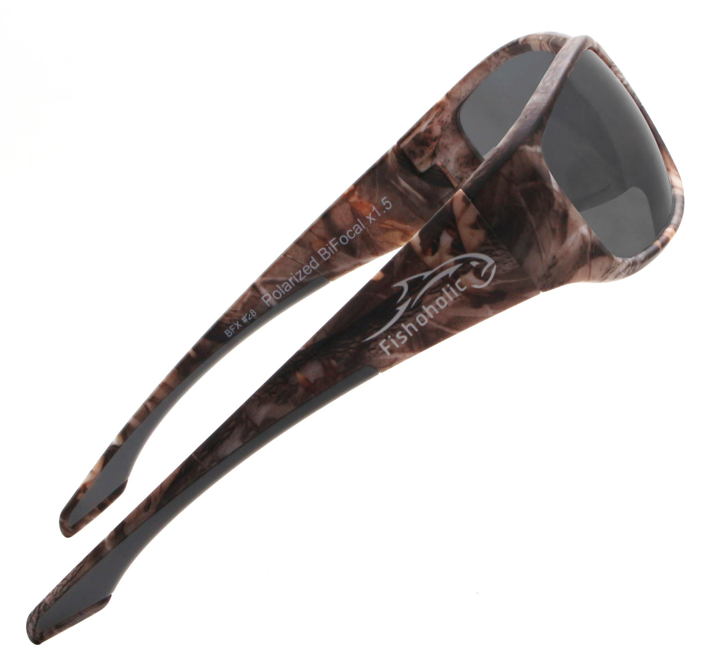 Fishoholic BiFocal - x1.5 x2.0 x2.5 (Reader) - Polarized Bi-Focal Fishing Sunglasses - UV400 Great Fishing Gift for Father Dad (x1.5-CAMO-MB)