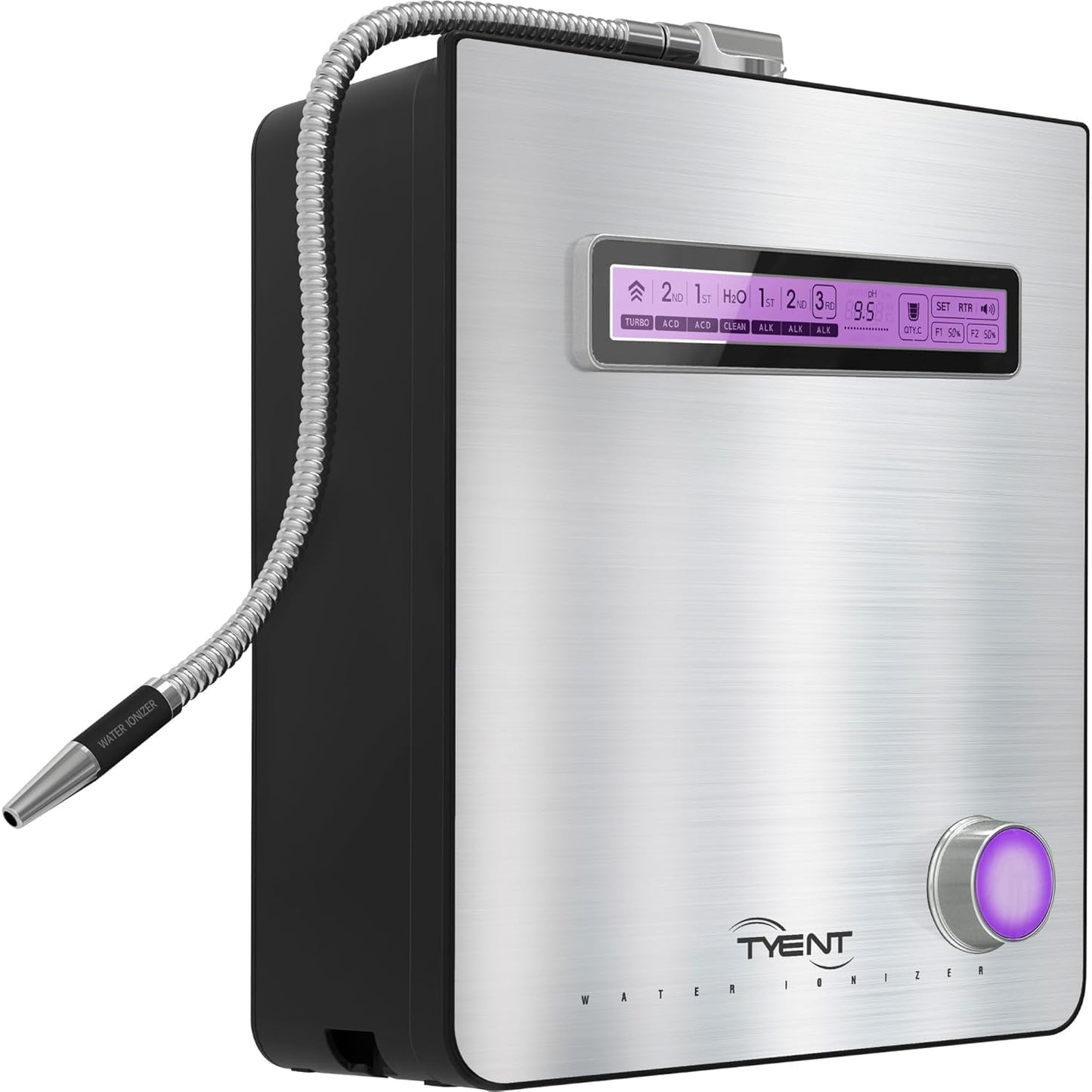 Tyent - Edge-9 Water Ionizer - Dual Filtration System - Hydrogen Enhanced Water Purification - Adjustable pH Settings with Turbo Mode - Touchscreen Interface & Auto-Flow Stop - Advanced Filtration