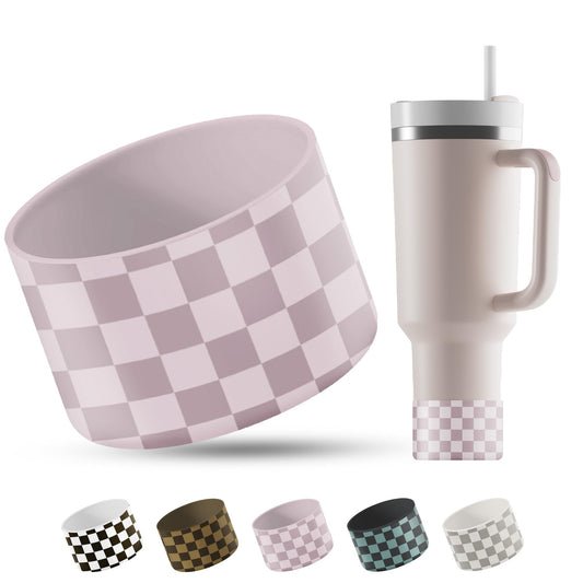 REUZBL Checker Silicone Bottle Boot Sleeve for Stanley Tumblers 20-40oz, Hydro Flask Tumblers, Simple Modern Tumblers, Iron Flask Tumbler, Similar Tumblers, Tumbler Water Bottle Accessory